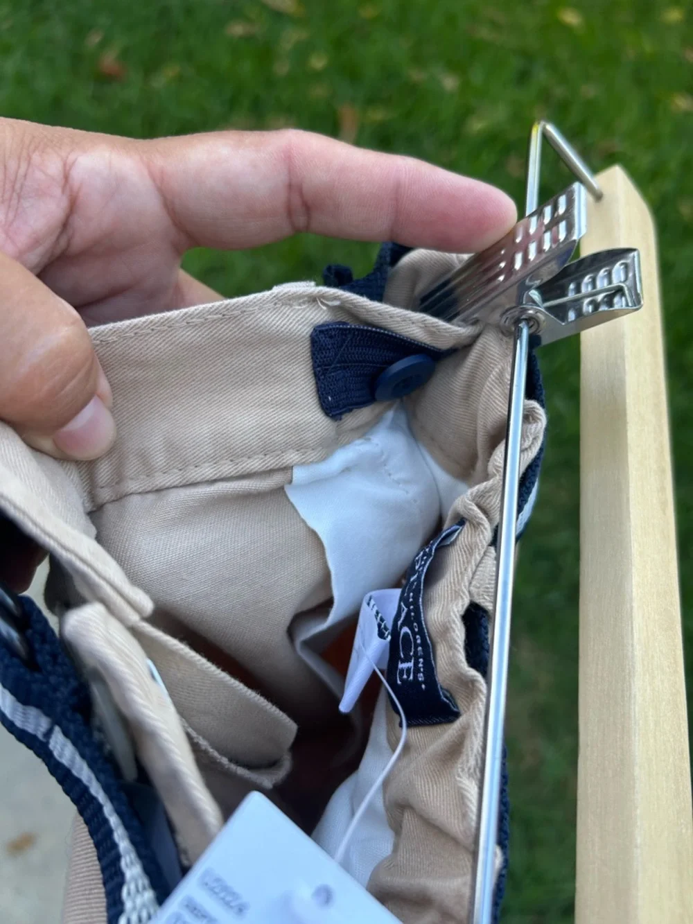 The Children's Place Khaki Shorts with Navy & White Belt